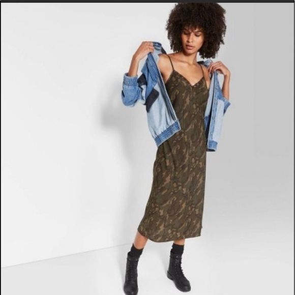 wild fable Dresses & Skirts - Camo Midi Slip Dress